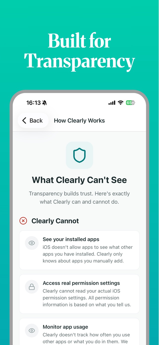 What Clearly can’t see: transparency about what the app cannot access